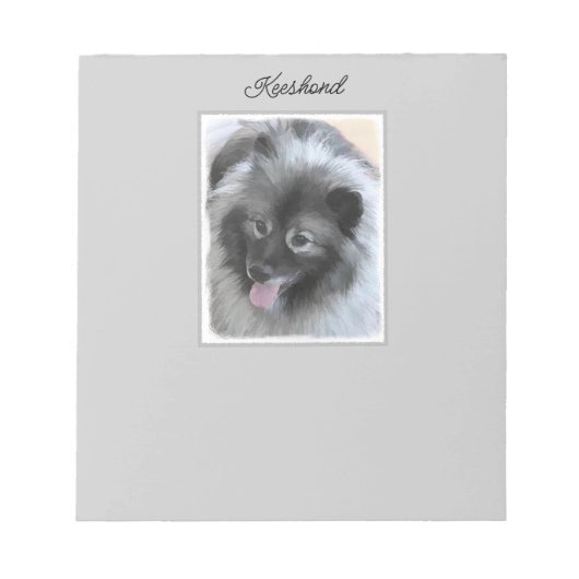 Keeshond Bailey 絵画's – かわいいオリジナルドッグアートN ノートパッド (正面)