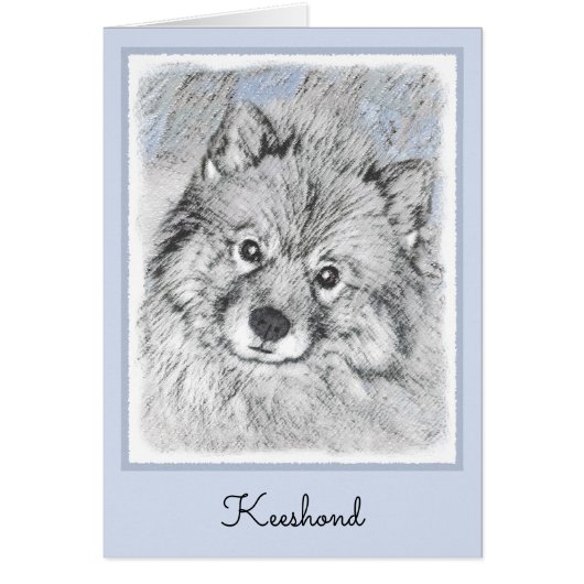 Keeshond Beth絵画's – かわいいオリジナルドッグアート (正面)