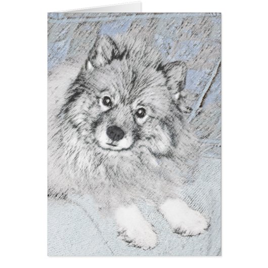 Keeshond Beth絵画's – かわいいオリジナルドッグアート (正面)
