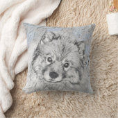 Keeshond Beth絵画's – かわいいオリジナルドッグアート クッション (ブランケット)
