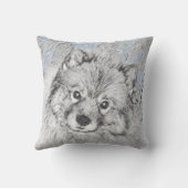 Keeshond Beth絵画's – かわいいオリジナルドッグアート クッション (裏面)