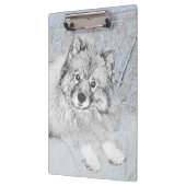 Keeshond Beth絵画's – かわいいオリジナルドッグアート クリップボード (左)