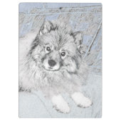 Keeshond Beth絵画's – かわいいオリジナルドッグアート クリップボード (裏面)