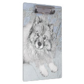 Keeshond Beth絵画's – かわいいオリジナルドッグアート クリップボード (右)