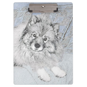 Keeshond Beth絵画's – かわいいオリジナルドッグアート クリップボード