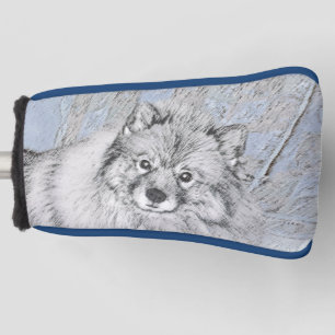 Keeshond Beth絵画's – かわいいオリジナルドッグアート ゴルフヘッドカバー