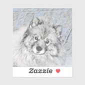 Keeshond Beth絵画's – かわいいオリジナルドッグアート シール (シート)
