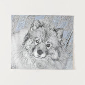 Keeshond Beth絵画's – かわいいオリジナルドッグアート タペストリー (正面(横))