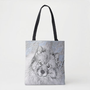 Keeshond Beth絵画's – かわいいオリジナルドッグアート トートバッグ