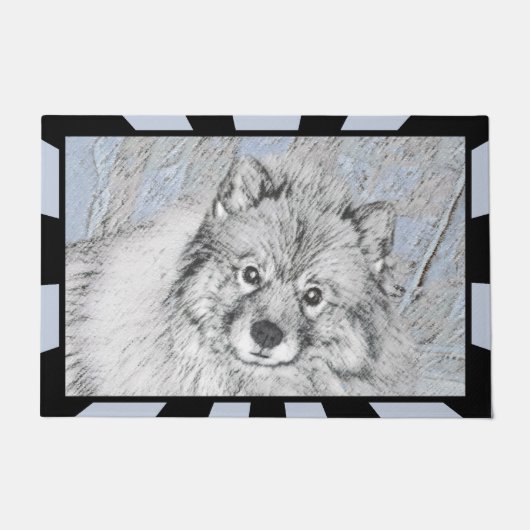 Keeshond Beth絵画's – かわいいオリジナルドッグアート ドアマット (正面)