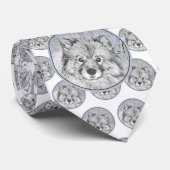 Keeshond Beth絵画's – かわいいオリジナルドッグアート ネクタイ (ロール)