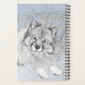 Keeshond Beth絵画's – かわいいオリジナルドッグアート プランナー手帳 (裏面)