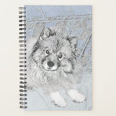 Keeshond Beth絵画's – かわいいオリジナルドッグアート プランナー手帳 (正面)