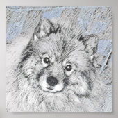 Keeshond Beth絵画's – かわいいオリジナルドッグアート ポスター (正面)