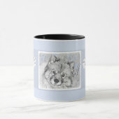 Keeshond Beth絵画's – かわいいオリジナルドッグアート マグカップ (中央)