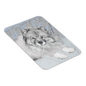 Keeshond Beth絵画's – かわいいオリジナルドッグアート マグネット (右側)