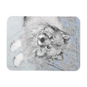 Keeshond Beth絵画's – かわいいオリジナルドッグアート マグネット (横)
