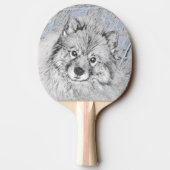 Keeshond Beth絵画's – かわいいオリジナルドッグアート 卓球ラケット (裏面)