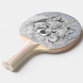 Keeshond Beth絵画's – かわいいオリジナルドッグアート 卓球ラケット (正面アングル)