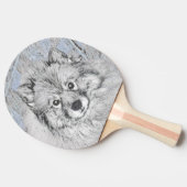 Keeshond Beth絵画's – かわいいオリジナルドッグアート 卓球ラケット (横)
