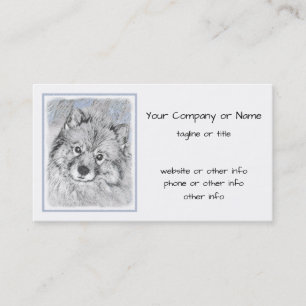 Keeshond Beth絵画's – かわいいオリジナルドッグアート 名刺