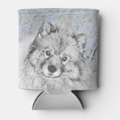 Keeshond Beth絵画's – かわいいオリジナルドッグアート 缶クーラー (正面)