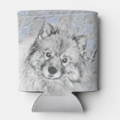 Keeshond Beth絵画's – かわいいオリジナルドッグアート 缶クーラー (裏面)