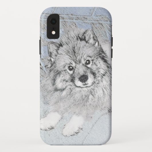 Keeshond Beth絵画's – かわいいオリジナルドッグアート Case-Mate iPhoneケース (裏面)