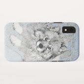 Keeshond Beth絵画's – かわいいオリジナルドッグアート Case-Mate iPhoneケース (裏面(横))
