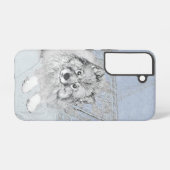 Keeshond Beth絵画's – かわいいオリジナルドッグアート Samsung Galaxyケース (裏面横)