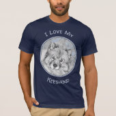 Keeshond Beth絵画's – かわいいオリジナルドッグアート Tシャツ (正面)