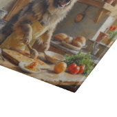 Keeshond Cooking in Kitchen カッティングボード (角)