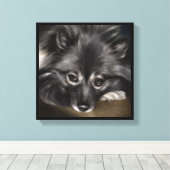 Keeshond digital絵画のタイトル「Glamor」 キャンバスプリント (インサイチュ (ウッドフロア))
