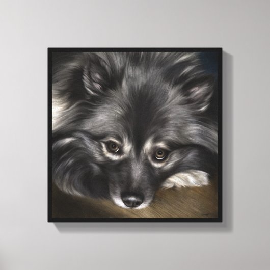 Keeshond digital絵画のタイトル「Glamor」 キャンバスプリント (正面)