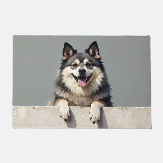 Keeshond Dog Doormat Art ドアマット (正面)