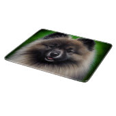 Keeshond Dog in St. Patrick's Day Dress カッティングボード (角)