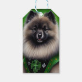 Keeshond Dog in St. Patrick's Day Dress ギフトタグ (正面)