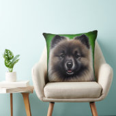 Keeshond Dog in St. Patrick's Day Dress クッション (椅子)