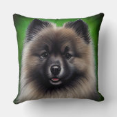 Keeshond Dog in St. Patrick's Day Dress クッション (裏面)