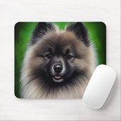 Keeshond Dog in St. Patrick's Day Dress マウスパッド (マウス)