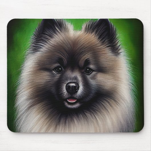 Keeshond Dog in St. Patrick's Day Dress マウスパッド (正面)