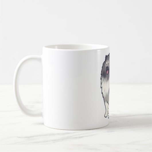 Keeshond dog Magic コーヒーマグカップ (左)