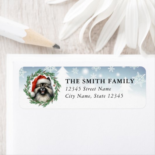 Keeshond Dog Return Address Label ラベル (インサイチュ)