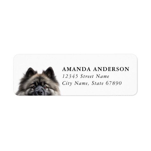 Keeshond Dog Return Address Labels ラベル (正面)