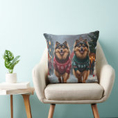 Keeshond Dogs Christmas Snow Holiday クッション (椅子)