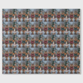 Keeshond Dogs Christmas Snow Holiday ラッピングペーパー (フラット)