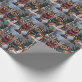 Keeshond Dogs Christmas Snow Holiday ラッピングペーパー (角)