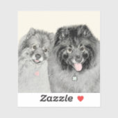 Keeshond Graphics Keeshond Mom and Son シール (シート)
