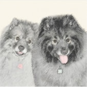 Keeshond Graphics Keeshond Mom and Son シール (正面)