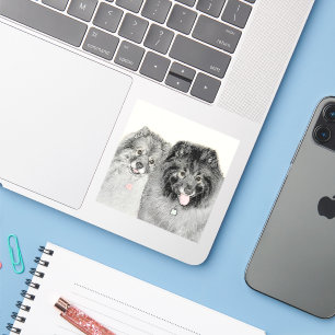 Keeshond Graphics Keeshond Mom and Son シール
